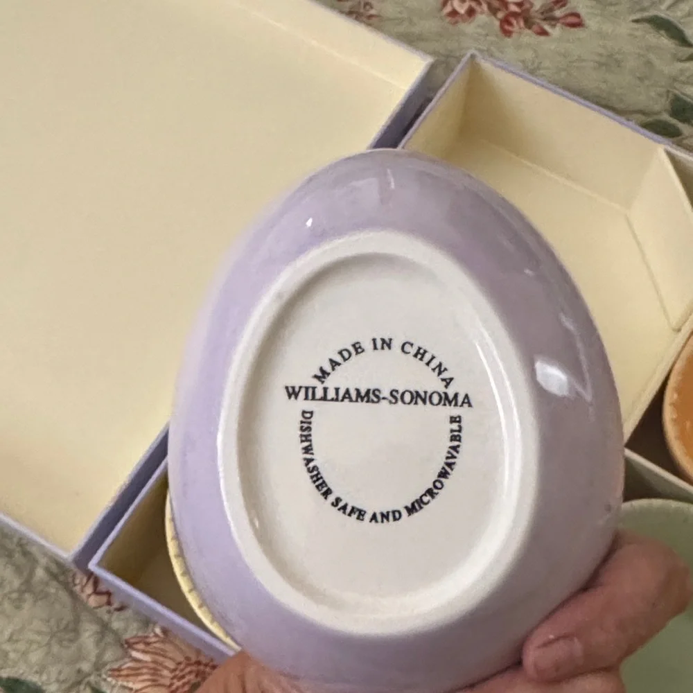 Williams Sonoma Spring embossed Ramekins Easter